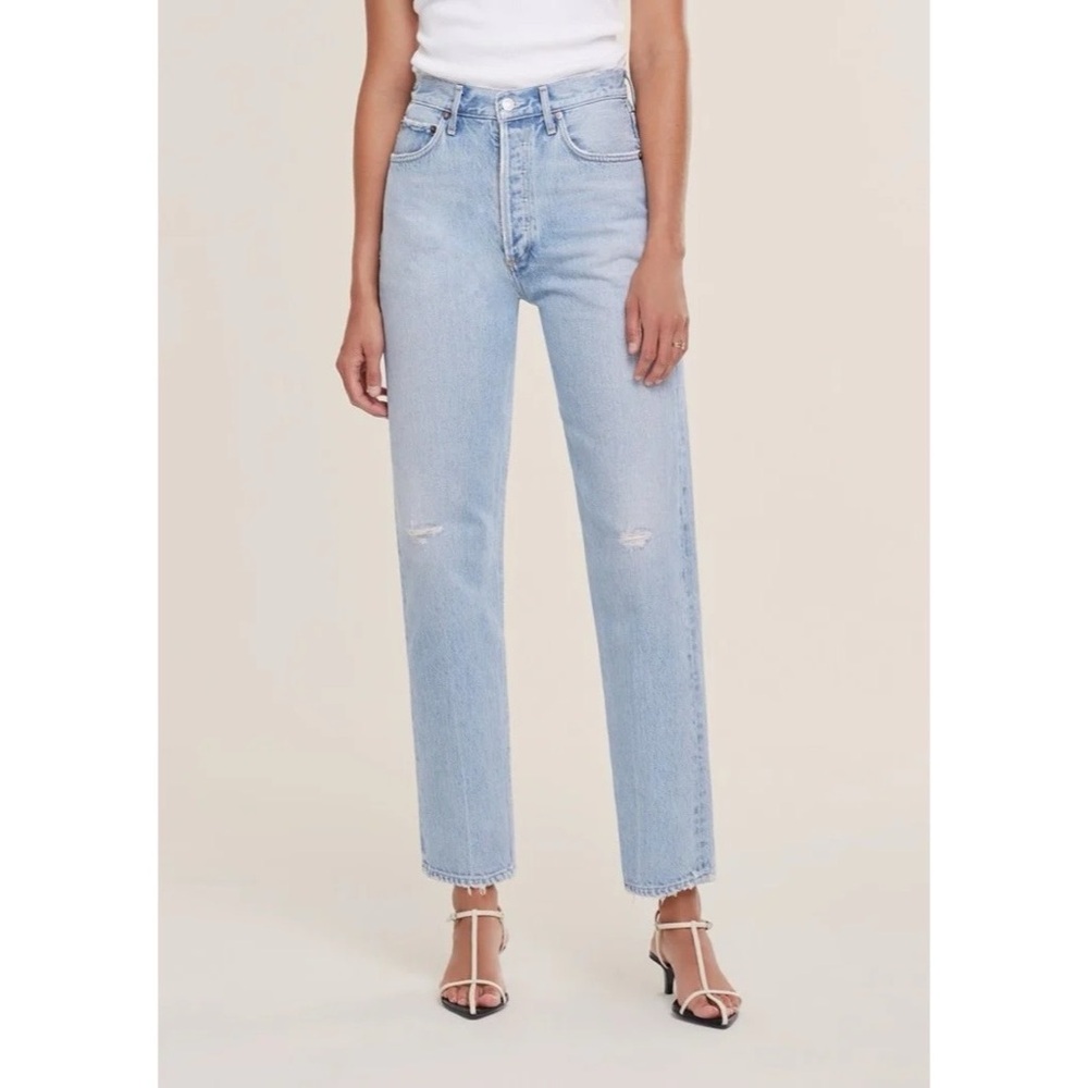 Agolde 90’s Pinch Waist Organic Cotton Straight Leg Jeans in Flashback Size 25